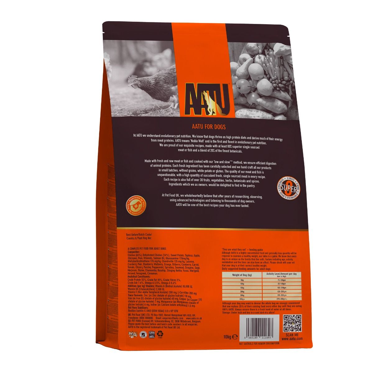 AATU Free Run Chicken Dry Dog Food | 80% Chicken | Single Protein | 1.5kg-10kg