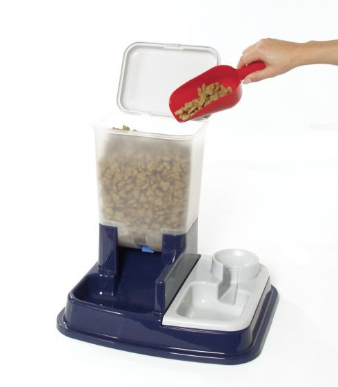 Flamingo Dry Food & Water Dispenser Duo Max Feeder | 2-in-1 Automatic Pet Feeder