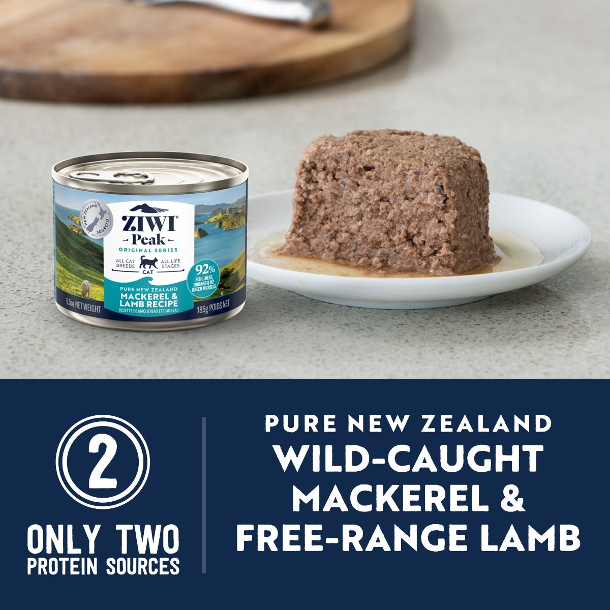 ZIWI Peak Mackerel & Lamb Recipe Wet Cat Food 185g