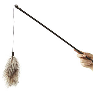 Flamingo Feather Boa Wand Cat Toy | Interactive Cat Dangler with Boa Feathers