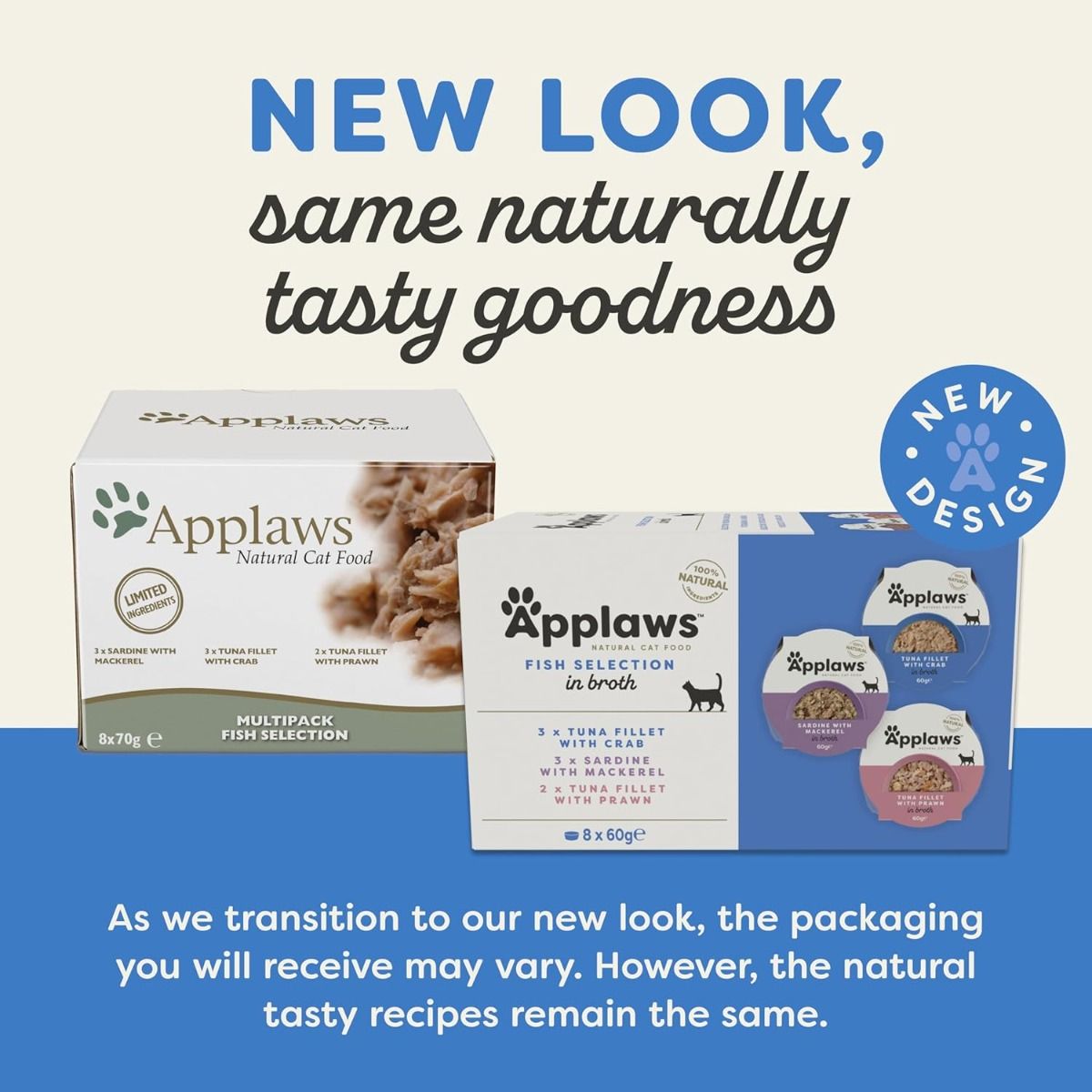 Applaws Fish Selection in Broth Adult Wet Cat Food | 100% Natural | 8 x 60g Pot Pack