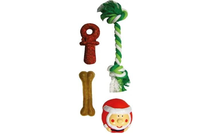 Flamingo Stocking Toy Mix Christmas Dog Snacks | Festive Treat Assortment for Dogs