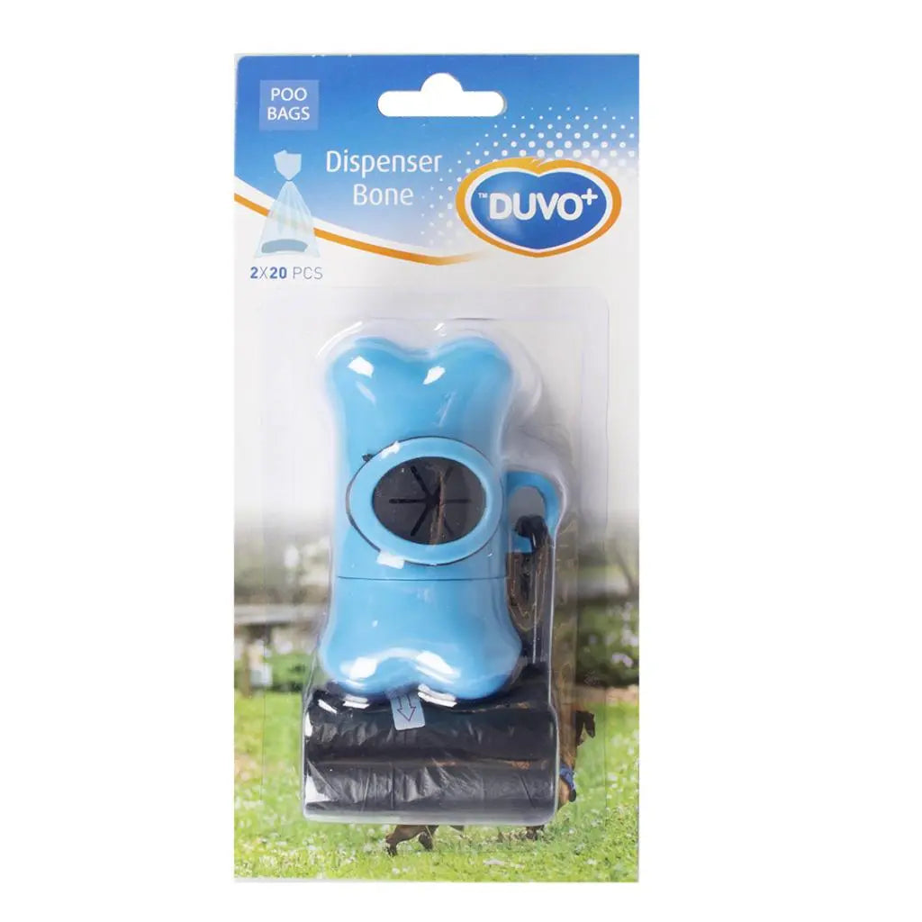 Duvo+ Poo Bag Dispenser Bone Black with 2 x 20 Bags | Complete Waste Kit
