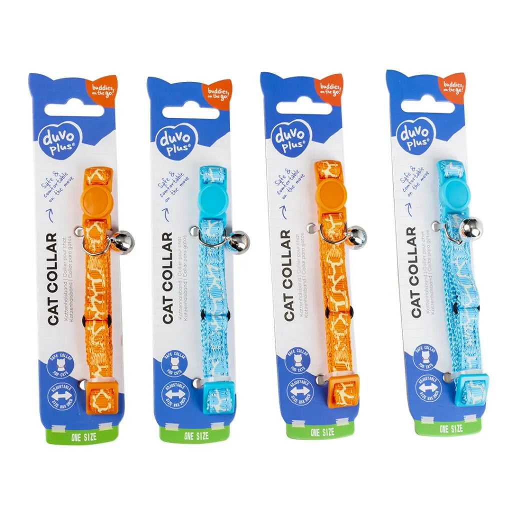 Duvo+ Cat Collar Nylon Python-Mixed Colors | Exotic Reptile Pattern with Breakaway Safety Buckle 20 - 30cm