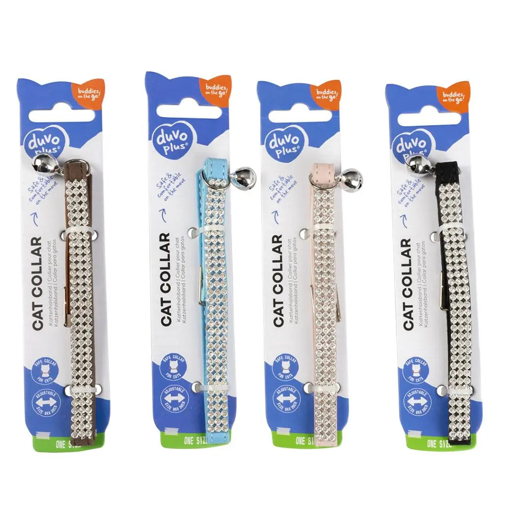 Duvo+ Cat Collar Bling Bling-Mixed Colors | Sparkling Glitter Nylon Collar with Safety Buckle 20-30cm