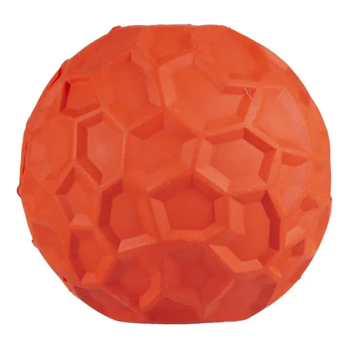 Duvo+ Rubber Hexagon Ball Dispenser Red | Small Treat-Dispensing Dog Toy 6cm