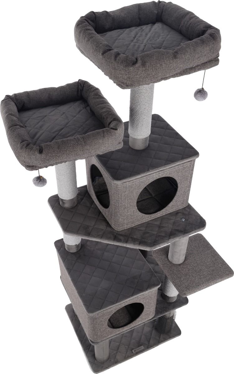 Flamingo Aurora Grey Cat Scratching Tree | 171cm Large Cat Tower with Baskets & Massage Area