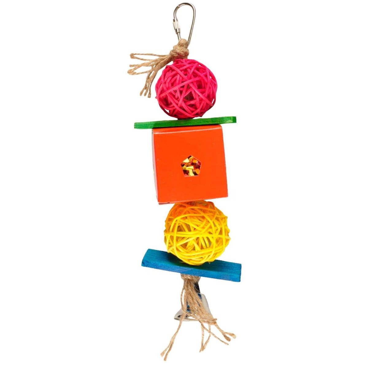 Flamingo Papyr Cage Hanger Bird Toy | Paper & Wood Hanging Bird Toy