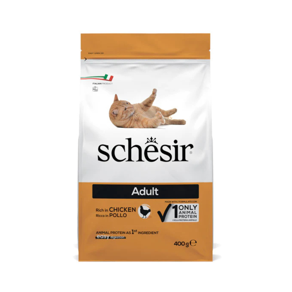 Schesir Cat Dry Food Adult Chicken | Maintenance Formula | Complete & Balanced Nutrition | Natural Ingredients | 400g