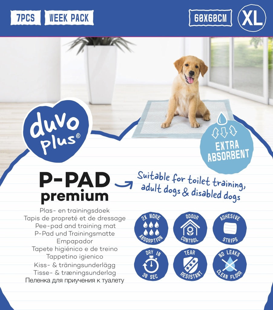 Duvo+ Pet Pad Premium Week Pack XL 60x60cm 7pcs | Large Premium Puppy Pads