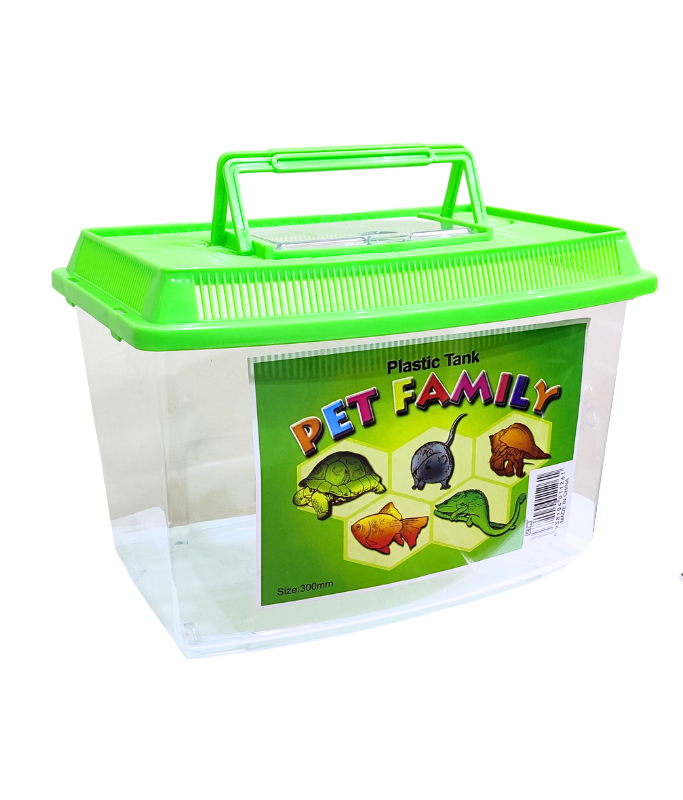 KW Zone Plastic Pet Carrier Tank | Transparent Fish Container & Small Animal Habitat | Ventilated Carrying Box
