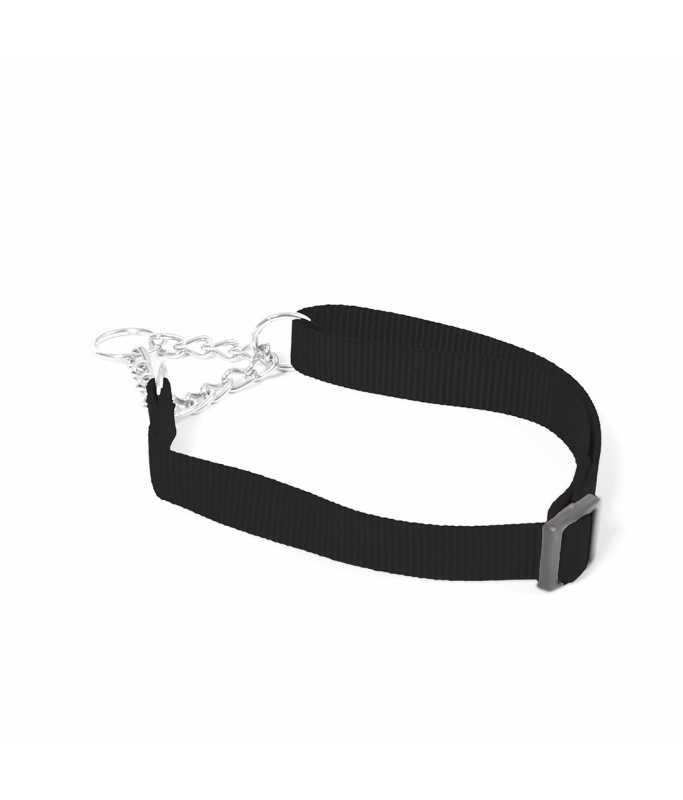 Duvo+ Nylon Semi Choke Collar 45-70cm | Adjustable Training Collar-Black