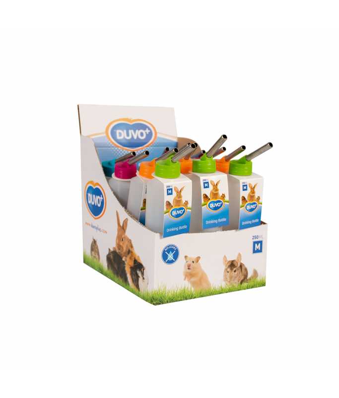 Duvo+ Plastic Drinking Bottle 450ml | Push-Button Portable Dog Water Bottle