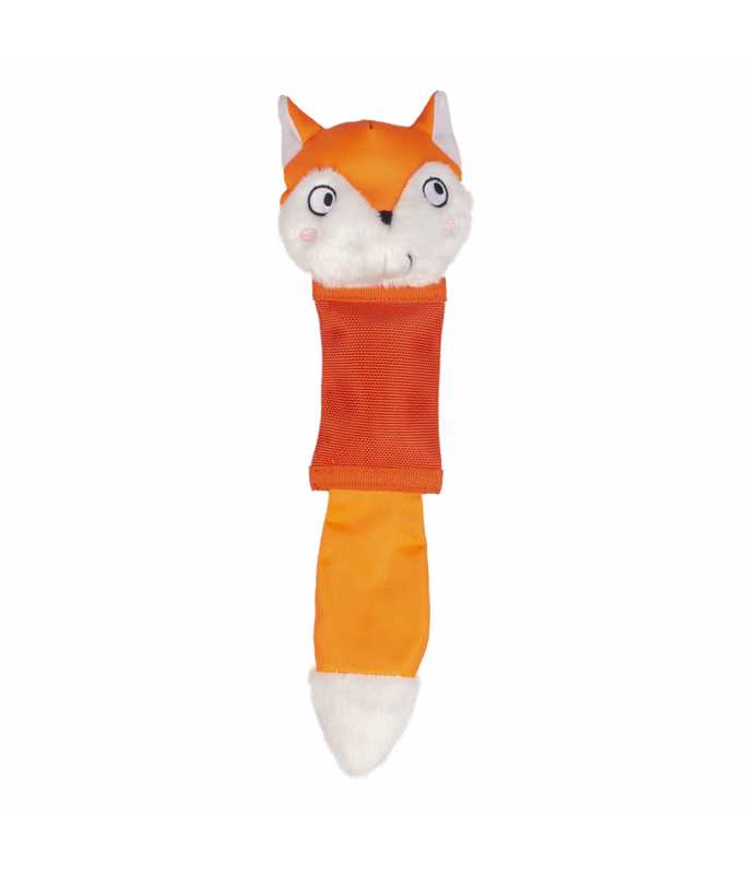 Duvo+ Bite Me Belly Felix The Fox 42cm | Durable Squeaky Fox Dog Toy