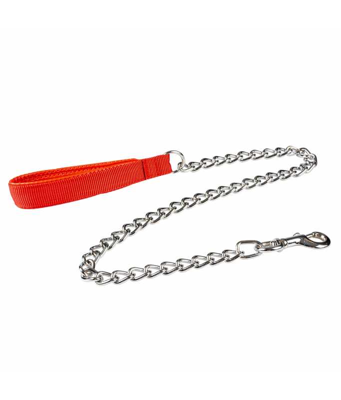 Duvo+ Lead Chain Padded Handle 100cm 4mm Maroon | Heavy-Duty Dog Chain Leash