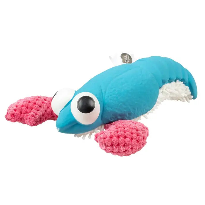 Duvo+ Plush & Latex Lobster Blue/Pink | Squeaky Crustacean Dog Toy