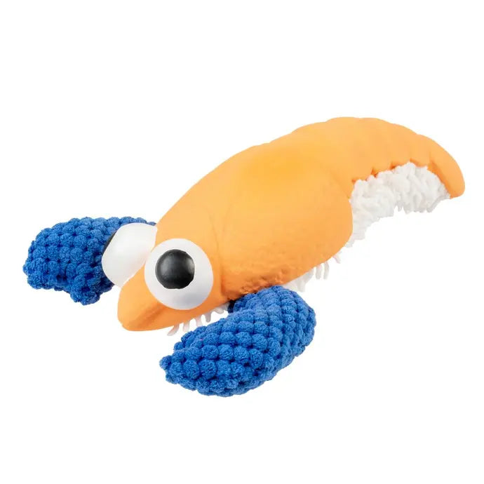 Duvo+ Plush & Latex Lobster Orange/Blue | Squeaky Dog Toy