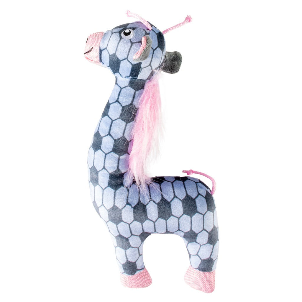 Duvo+ Plush Giraffe Retro Dog Toy - Blue | Vintage-Style Plush Dog Toy