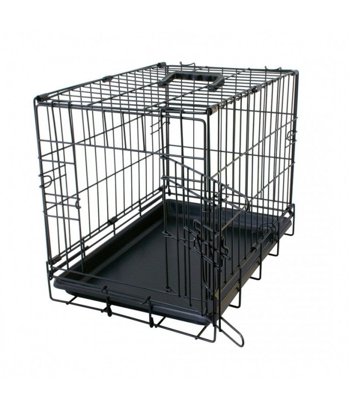 Duvo+ Dog Crate 2 Doors with Plastic Tray Black | Indoor Dog Cage