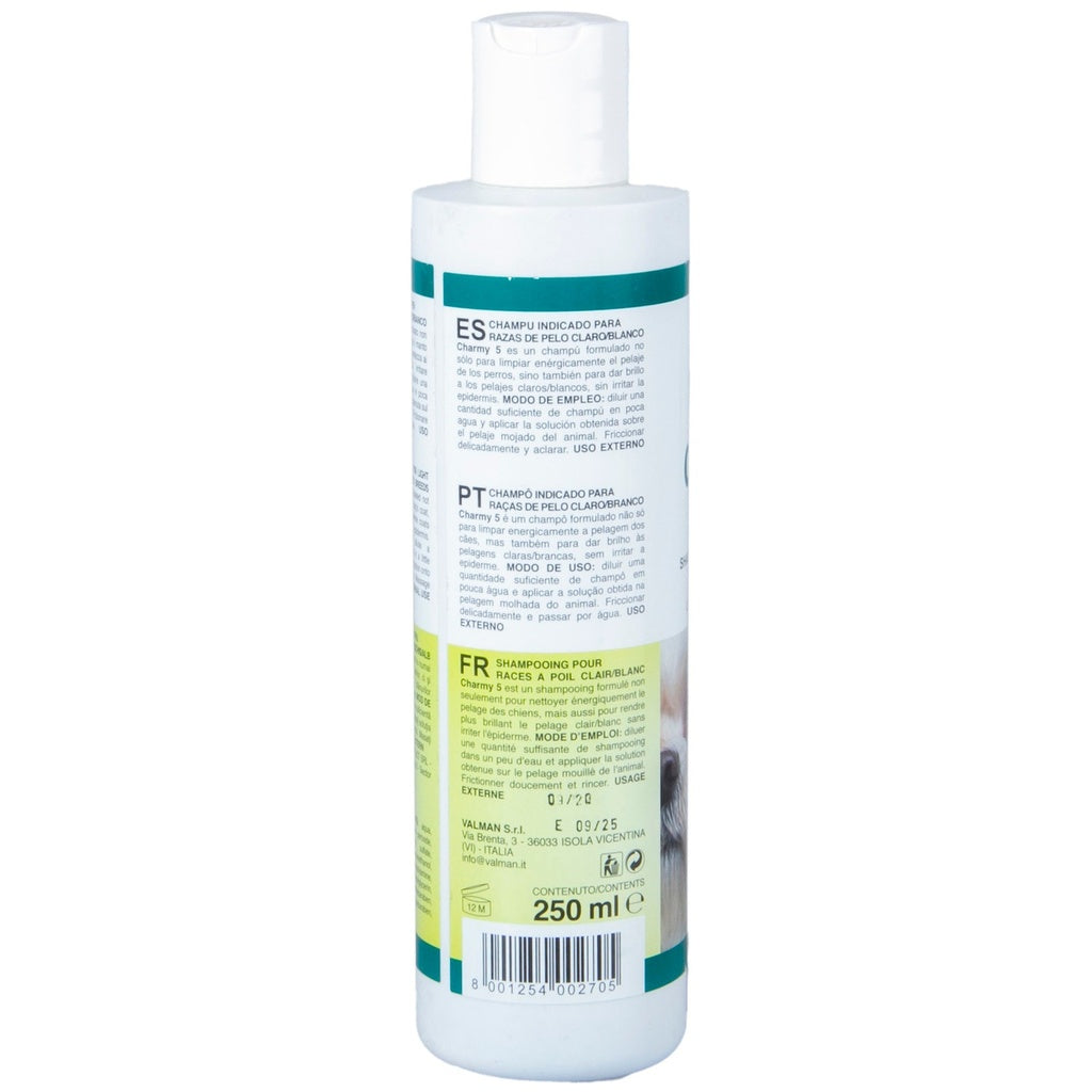 Padovan Charmy 5 Shampoo 250ml | For White & Light-Colored Coats