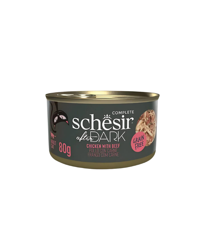 Schesir After Dark Wholefood in Broth Variety Pack | 4 Flavors | Chicken, Chicken with Quail Egg, Beef & Duck | With Liver, Gizzards & Heart | 12x80g (960g)