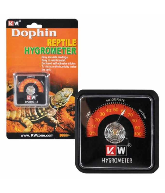 KW Zone DoPhin Reptile Hygrometer TH011 | Analog Humidity Gauge | Terrarium Humidity Monitor for Reptiles