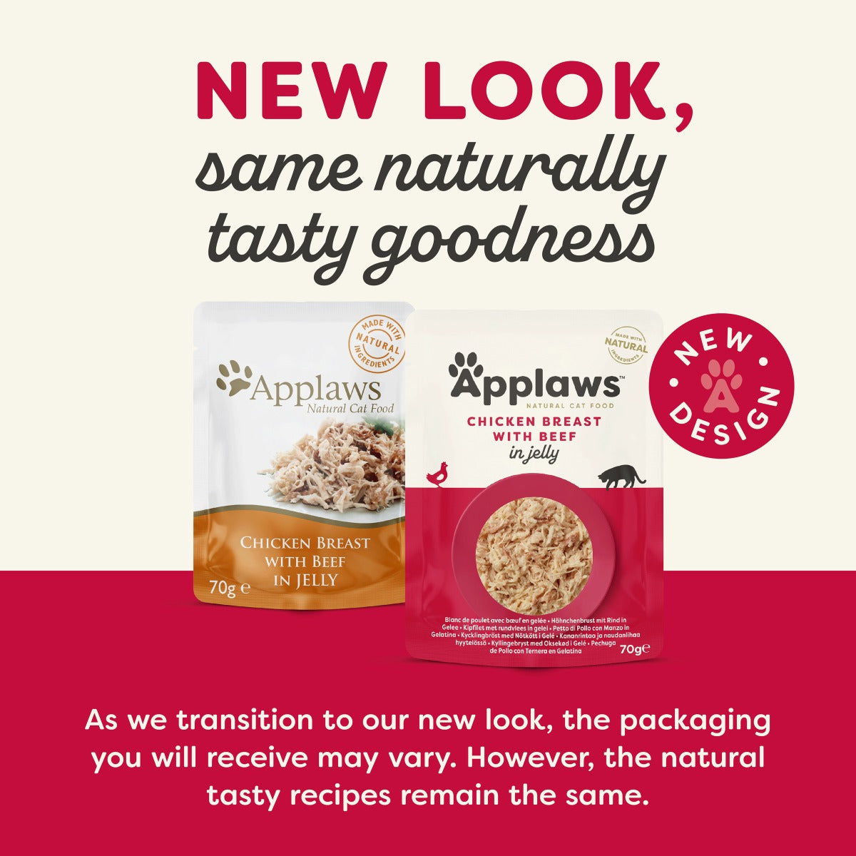 Applaws Natural Cat Food with Chicken Breast & Beef in Jelly | Made with Natural Ingredients | High-Quality Protein | 70g