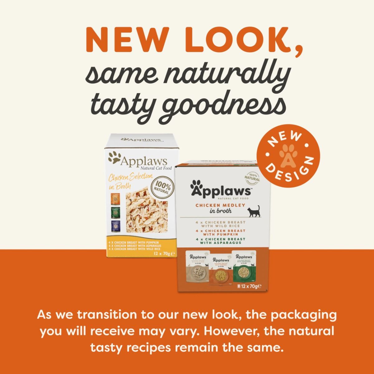 Applaws Chicken Medley in Broth Natural Cat Food Selection Pack | 12 x 70g Pouch Pack