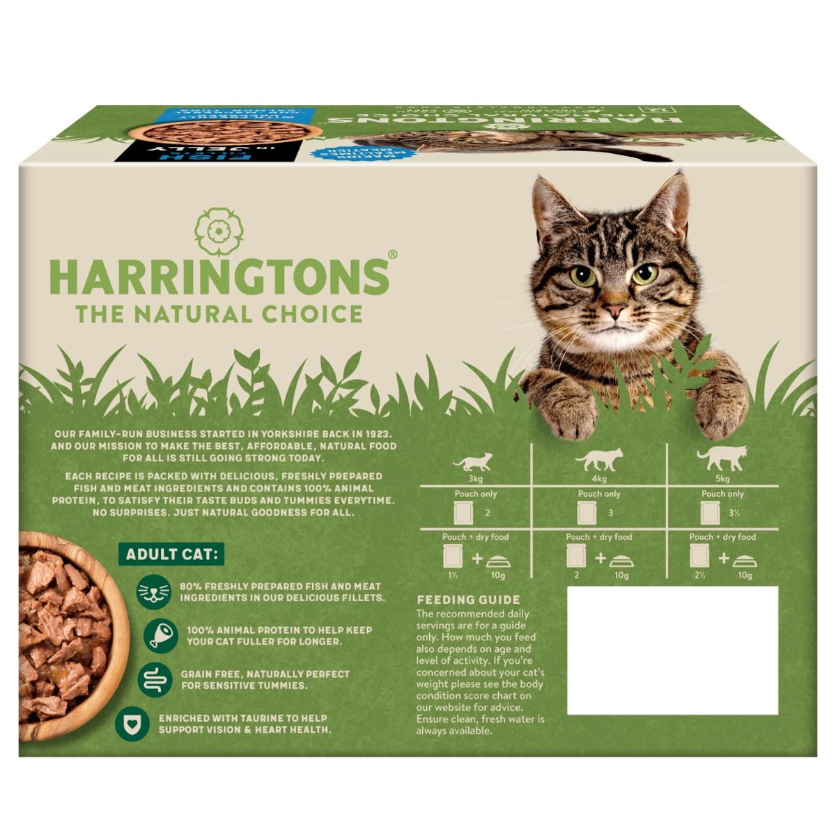 Harringtons Fish Selection in Jelly Wet Cat Food | 80% Freshly Prepared Fish | 100% Animal Protein | Grain Free | 12x85g