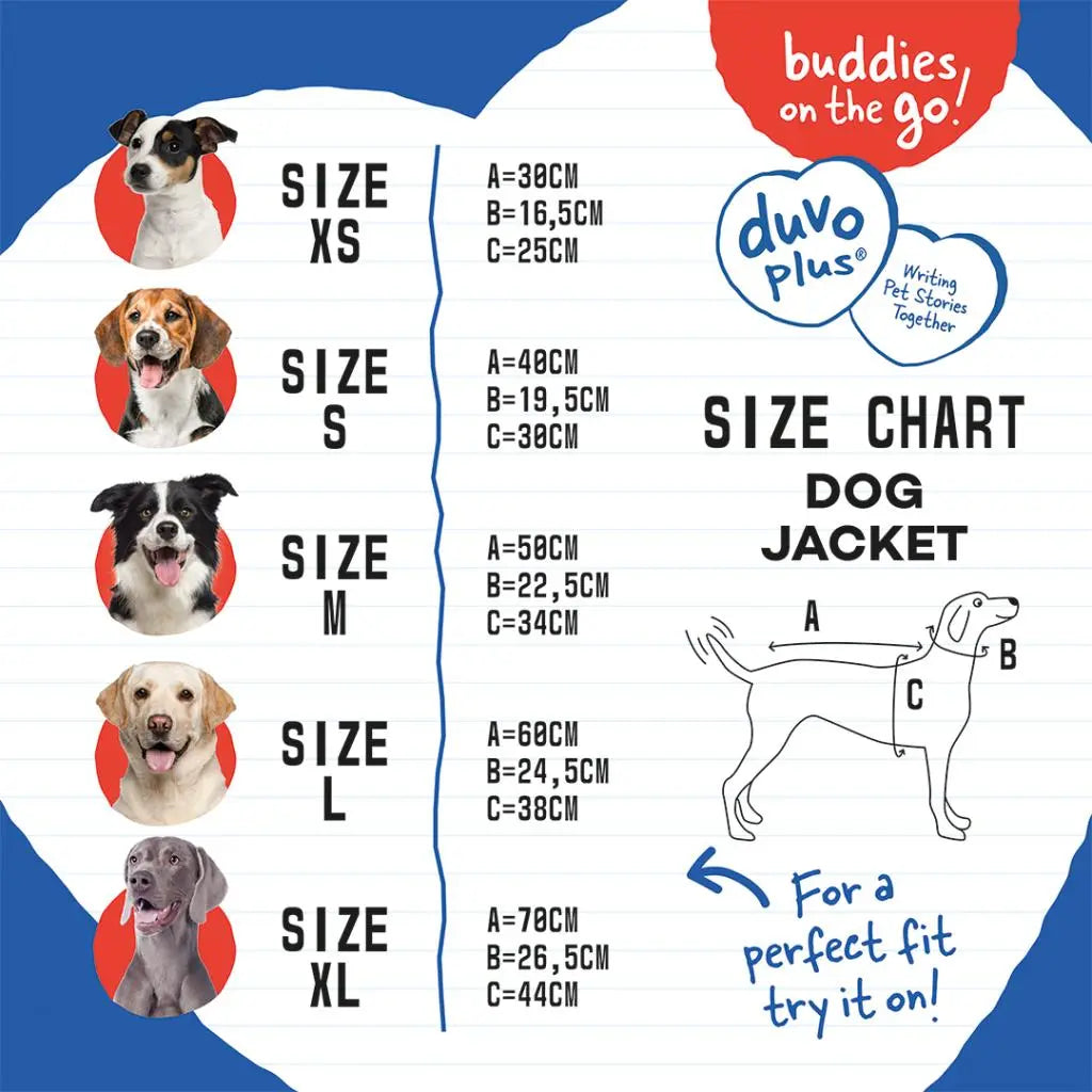 Duvo+ Dog Jacket Hi Vis Casual Red/Black XL | Reflective Water-Resistant Winter Coat