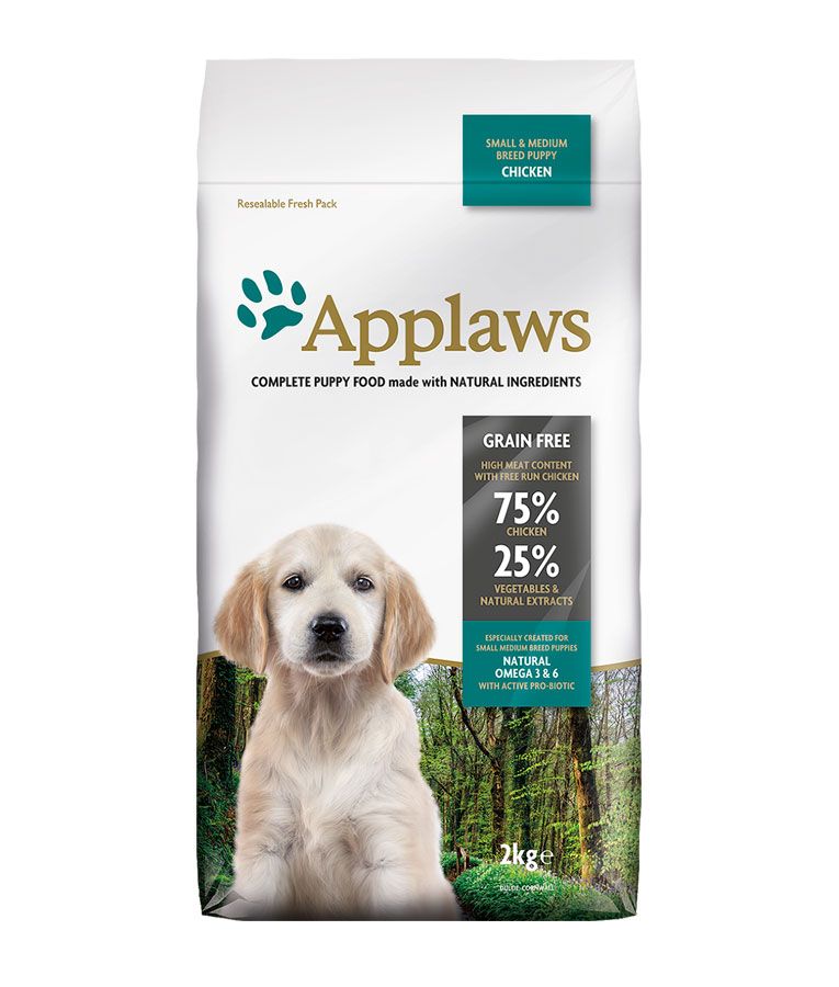 Applaws Complete Puppy Food for Small & Medium Breeds | Chicken Recipe | Grain-Free, High Meat (75%) | 2kg