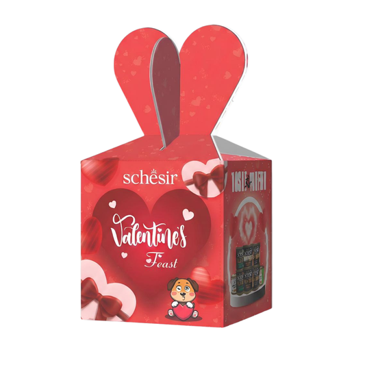 Schesir Taste The World Valentine's Feast '26 Gift Pack for Dogs | Limited Edition | Complete Wet Food | 4 International Recipes | 1800g