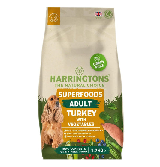 Harringtons Superfoods Adult Turkey & Vegetables Grain Free | Freshly Prepared Turkey | 6 Superfoods | Sensitive Stomachs | 1.7kg