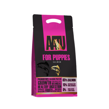 AATU For Puppies Salmon Dry Puppy Food | 85% Salmon | Prebiotics & Probiotics | 1.5kg