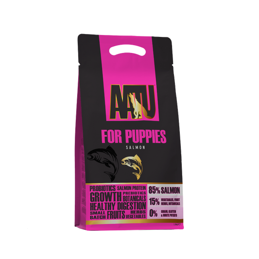 AATU For Puppies Salmon Dry Puppy Food | 85% Salmon | Prebiotics & Probiotics | 1.5kg