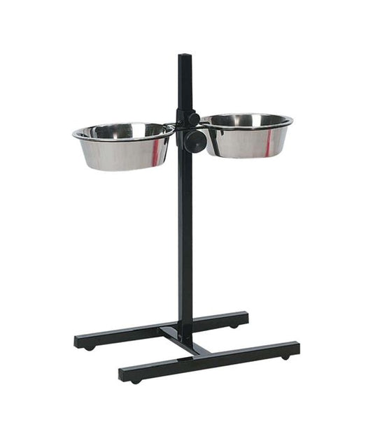 Flamingo Otis H-Stand with Dishes Duo Dog Bowl | Height-Adjustable Dog Bowl Stand