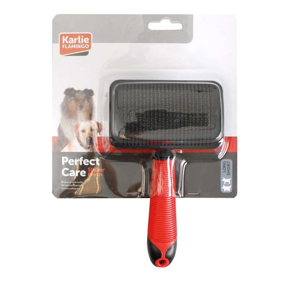 Flamingo Easy Clean Slicker Dog Brush | Self-Cleaning Grooming Brush for Dogs