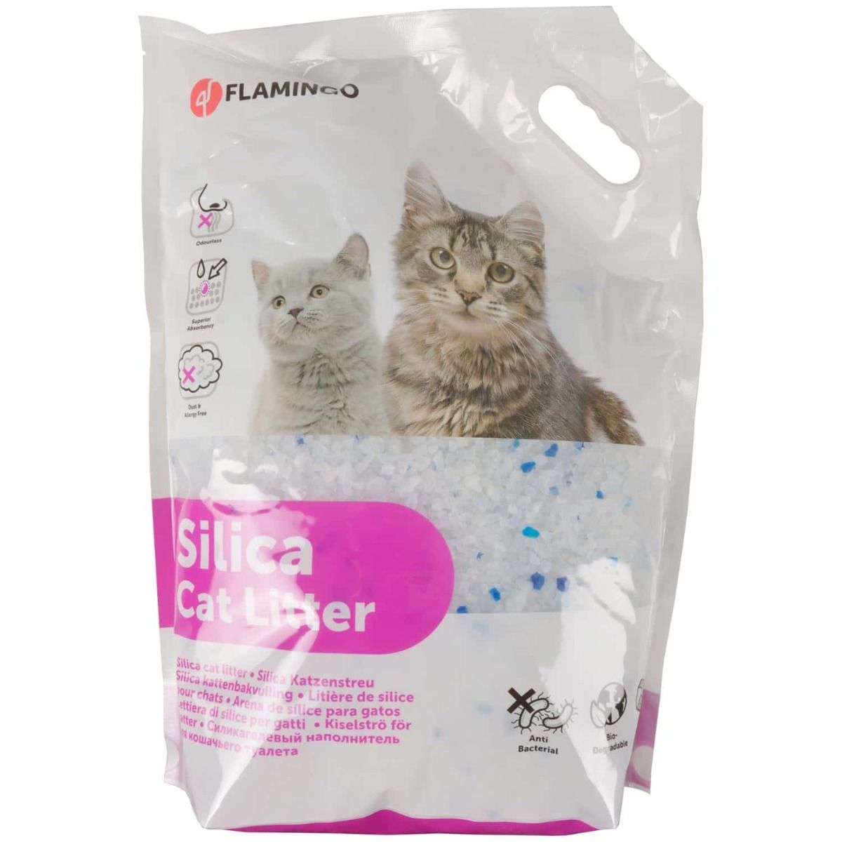Flamingo Silica Medium Grains Cat Litter | Unscented, Dust-Free Crystal Litter (2.25kg-7kg)