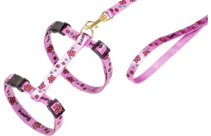 Flamingo Ziggi Flower Cat Harness & Leash | Adjustable Cat Harness with Floral Design