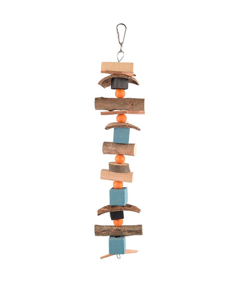 Flamingo Sina Coco Bird Toy | Natural Coconut Bird Toy with Hanging Ropes