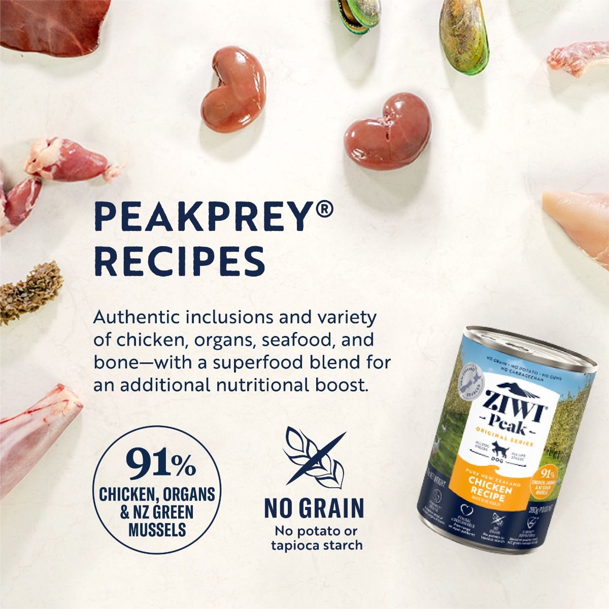ZIWI Peak Chicken Recipe Wet Dog Food (170g/390g)