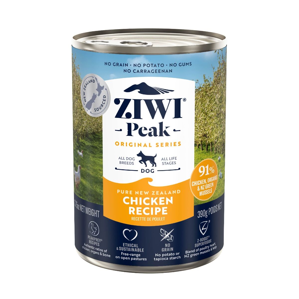ZIWI Peak Chicken Recipe Wet Dog Food (170g/390g)