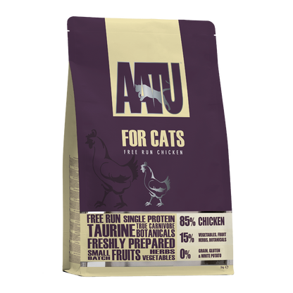 AATU Free Run Chicken Dry Cat Food | 85% Chicken | Single Protein | Grain-Free | 3kg
