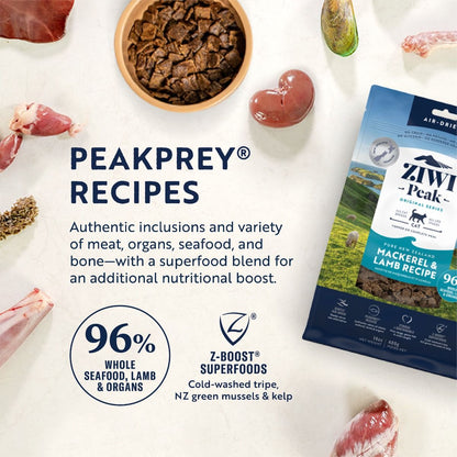 ZIWI Peak Air-Dried Mackerel & Lamb Recipe Dry Cat Food 400g