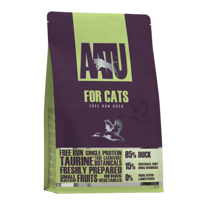 AATU Free Run Duck Dry Cat Food | 85% Duck | Single Protein | Grain-Free | 3kg