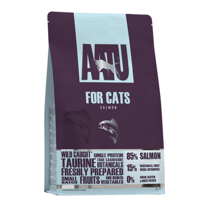 AATU Free Run Salmon Dry Cat Food | 85% Wild Caught Salmon | Grain-Free | 3kg