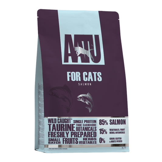 AATU Free Run Salmon Dry Cat Food | 85% Wild Caught Salmon | Grain-Free | 3kg