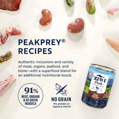 ZIWI Peak Beef Recipe Wet Dog Food (170g/390g)