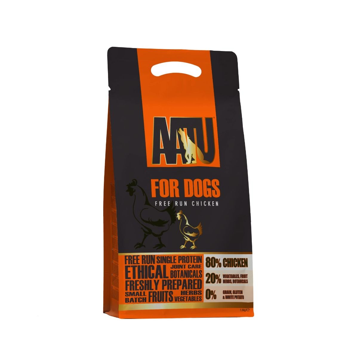 AATU Free Run Chicken Dry Dog Food | 80% Chicken | Single Protein | 1.5kg-10kg