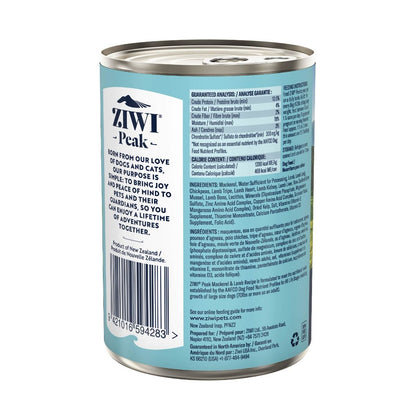 ZIWI Peak Mackerel & Lamb Recipe Wet Dog Food (170g/390g)